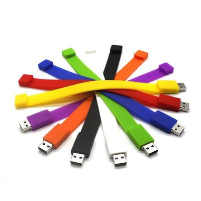 China Beautiful CLASSIC Fashion Silicone Slap USB Wrist Band Bracelet 2gb USB Flash Drive With Free Logo for sale