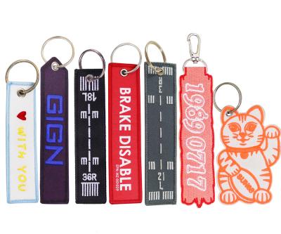 China Promotion Gift Embroidery Custom Cheap Cloth Key Chain for sale