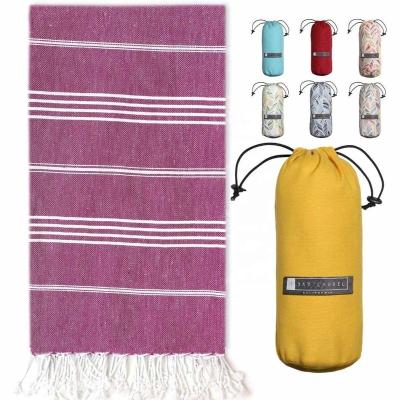 China 100% Original QUICK DRY Turkish Cotton Towel Withtassels Beach Stripe Turkish Beach Towel for sale