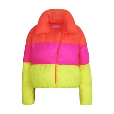 China Wholesale High Quality Waterproof Color Block Recycle Filler Bubble Stripper Jacket Stripper Coat For Women for sale