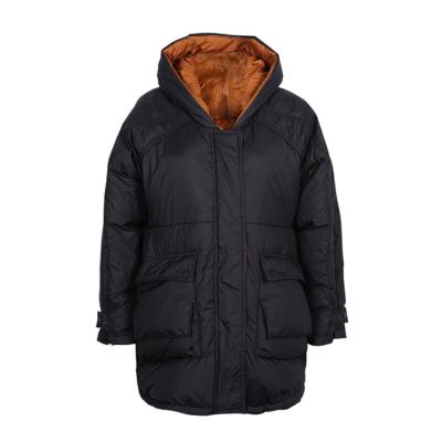 China Hot Sale Women Solid Thick Zipper Hooded Duck Windproof Warm Raincoats Winter Raincoats Down Jacket Coat for sale