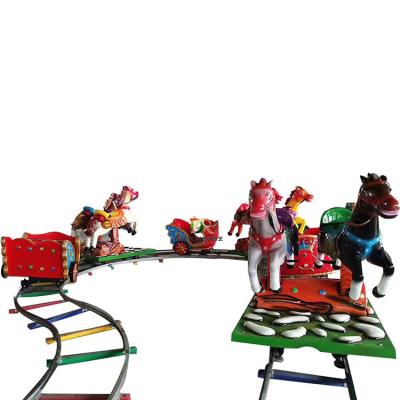 China 2021 New Product Fairground Amusement Park Rides Electric Attraction Kids Horse Track Train Rides for sale