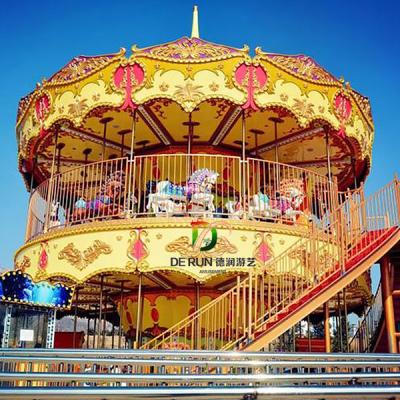 China Funfair Family Rides Fun Fair Rides Family Rides Deluxe Double Decker Merry Go Round Outdoor Christmas for sale