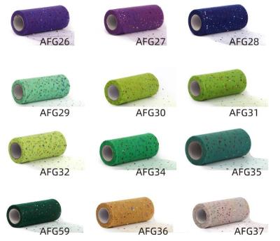 China Pure 64 Colors Dots Shimmer Tulle Fabric Decorative Mesh Fabric Glitter Tulle Fabric Roll for sale