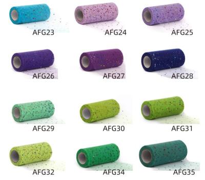 China 64 Colors Sheer Dots Glitter Sequin Tulle Roll Wedding Decoration Tulle Fabric Fabric With Luxury Sequins Tulle Embroidery Fabric for sale