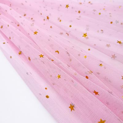 China Star Tulle Fabric Mesh Tutu Dress Tulle Fabric DIY Decoration Pure Gold Material Tulle Fabric for sale