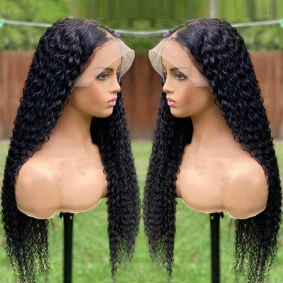 China Deep Wave 180% Density 200% Full Body Wave HD Lace Hair Wigs For Color Women Cheap Brazilian Virgin Hair Transparent Lace Front Wig for sale