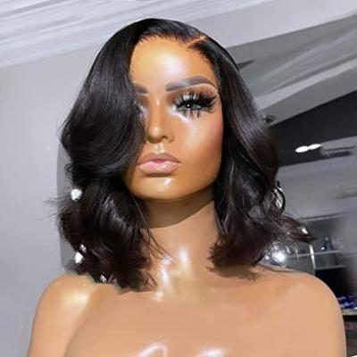 China Bob Wigs Human Hair Hd Body Wave Full Lace Front Wig Raw Peruvian Virgin Hair Short Lace Frontal Wig For Black Women for sale