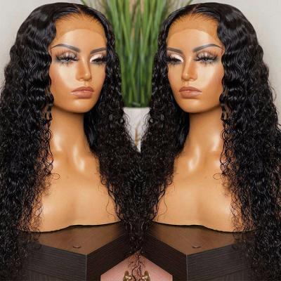 China Free Sample Virgin Indian HD Glueless Water Wave Full Body Wave 13*4 Lace Front Human Hair Wigs Transparent Lace Wig With Baby Hair for sale