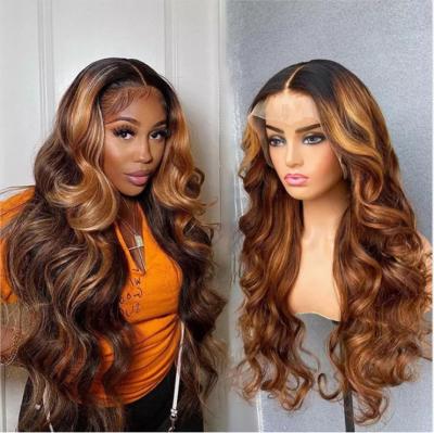 China Wholesale Body Wave Brazilian Full Lace Wig Hd Ombre Brown Human Hair Full Lace Front Human Hair Wigs Swiss Hair Wigs For Black Women for sale