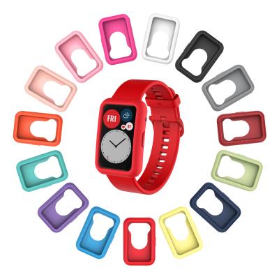 China Soft Silicon Case XDDZ Suitable For Huawei FIT Color Silicone Protective Watch Case/Fit Watch Case STYLISH Watch Case for sale