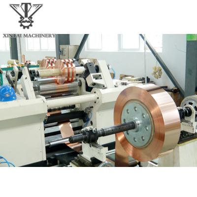 China Steel strip coils automatic soft material strip rewinding slitter machine longitudinal shear outer center slit machine for sale