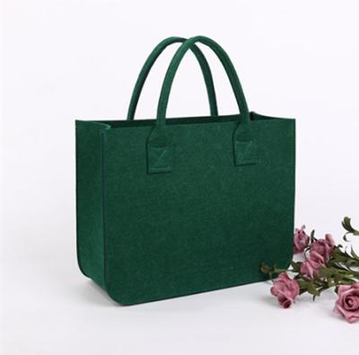 China 2021Eco-Friendly Fashion Ladies Felt Shopping Bag Women Handbag Tote Bag Leisure Felt Cloth Bag Promotional Custom Logo for sale