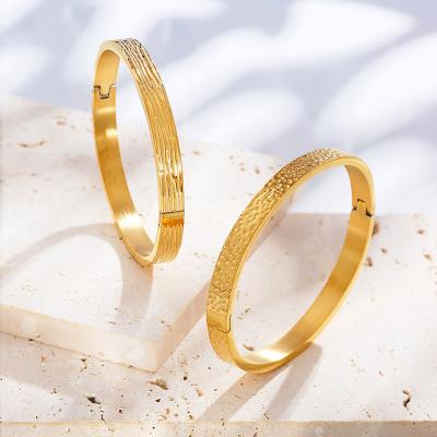 China Lead Free Nickel Free Gold Plated Wholesale Fashion Jewelry Stainless Steel Bangle Bracelet Accessories For Women for sale