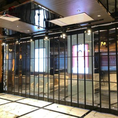 China Beautiful Appearance Transparent Polycarbonate Folding Horizontal Folding Door for sale