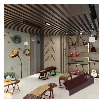 China Integrated Aluminum Ceilings Pipe U Shape WPC Baffle Ceiling Tiles Designs Screen for sale