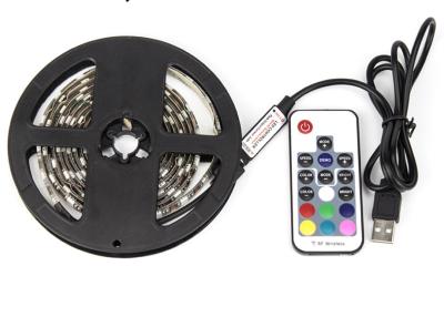 China Cuttable Decorative USB TV Backlight  , Self Adhesive LED RGB Strip Kit 60LEDS / M for sale