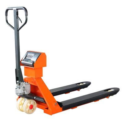 China Building Material Shops 2 Ton 2.5ton Customized 3 Ton Hydraulic Pump Hand Pallet Truck Inline Jack With Electronic Scale for sale