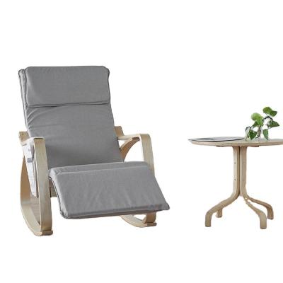 China (Size)Adjustable High Quality Durable Using Various Birch Bentwood Rocking Chair Lounger Solid Wood Leisure Chair for sale