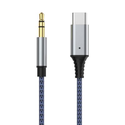 China Car Type-C to 3.5mm Jack Aux Cable to Car Audio Stereo Earphone for iPad Sumsung Google LG Nylon Braided Audio Cable for sale