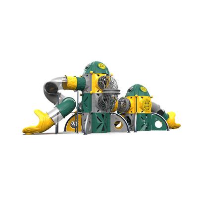 China Grow Kids Outdoor Sports Capacity Customize Rocket Kids Favorite Outdoor Playground Kids Playground Equipmen Plastic Knights With Plastic Slides for sale