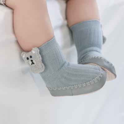 China QUICK DRY Newborn Baby Boy Soft Soled Infant Bumps Cute 3D Doll Non Slip Floor Toddler Baby Shoe Rubber Socks for sale