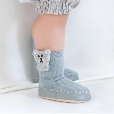 China 3D Cartoon Cute QUICK DRY Cute Doll Baby Indoor Floor Shoe Booties Anti Slip Slipper Soles Toddler Baby Shoe Rubber Socks for sale