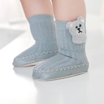 China QUICK DRY High Quality Toddler Baby Floor Booties Cotton Cute Organic Soft Doll Insoles Baby Shoe Rubber Socks for sale