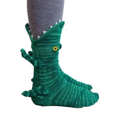 China Winter Animal Warm Novelty Unisex Floor Socks Animal Christmas 3D Chameleon Shark Knit Crocodile Socks for sale