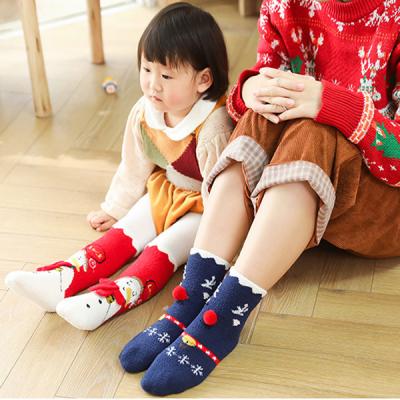 China Christmas Gift Family Coral Velvet Warm Thickened Non Slip Cartoon Sporty Soft Socks OEM ODM Custom Family Christmas Socks for sale