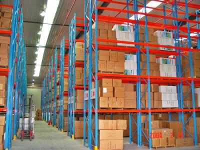 China Blue / Orange Selective Pallet Racking , Adjustable Steel Pallet Racks for sale