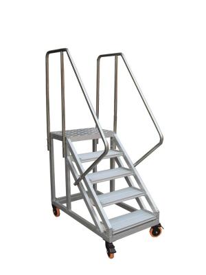 China Supermarket high climbing ladder Cold roll steel customized with guardrail for sale