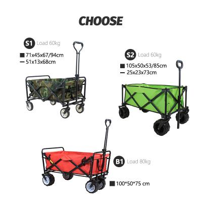 China Hot Selling Aluminum Other Products 4 Wheeled Camping Carts Camping Carts Beach Garden Trolley Folding Camping Cart for sale