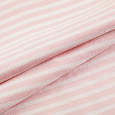 China Wholesale custom soft woven plain stripe Shrink-resistant printed rayon challis fabric for child dress for sale