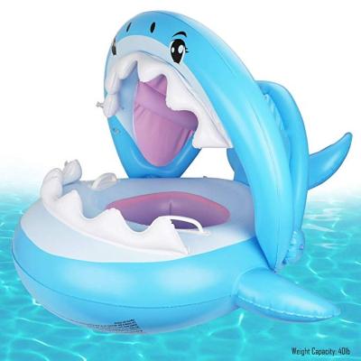 China Waterproof Baby Pool Float Inflatable Swimming Ring with Adjustable Safety Seat Sunshade Canopy for Infant Toddler Age 6-36 Months for sale