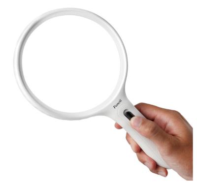 China Large Light LED Lighted Handheld 2X Magnifier Zoom 3.5X 5.5 Inch Oversized Illuminated Magnifier With Light for sale