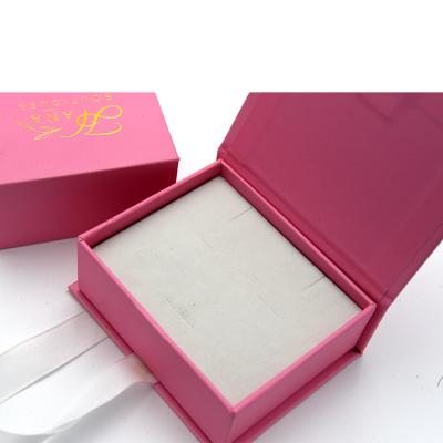 China Custom Logo Luxury Printed Jewelry Storage Recyclable Packaging Unique Necklace Jewelry Packaging Box With Ribbon for sale