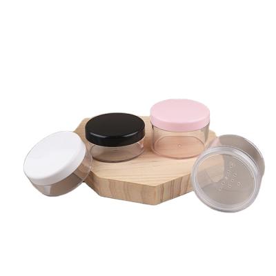 China Good Viable Quality Round Strainer Loose Powder Plastic Cosmetic Empty Jar For Sale for sale