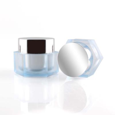 China Sustainable Luxury Special Shape Frosted Acrylic Cosmetic Container Face Cream Plastic Jar for sale