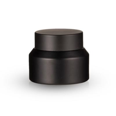 China Viable Low Cost Matt Black Face Cream Glass Cosmetic Frosted Jar For Sale for sale