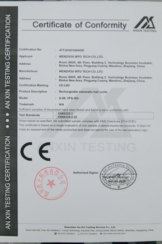 CE - Wenzhou Wto Tech Co., Ltd.