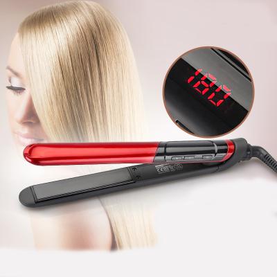 China LED Temperature Display Hair Iron Ceramic Coating 2-in-1 Healthy Flat Iron Hair Straightener Comb Hair Curler Beauty Care Iron Curling Irons for sale