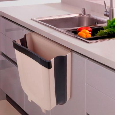 China Sustainable Folding Wall Mounted Wall Mounted Waste Bin Sideboard Door Trash Can Waste Bin For Bathroom Toilet Waste Storage for sale