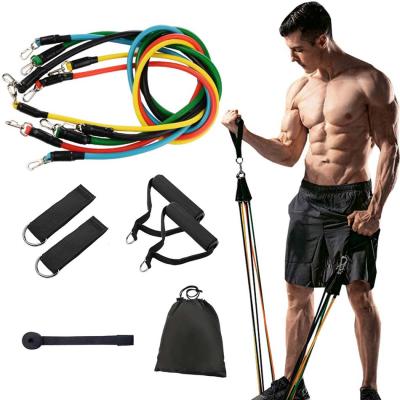 China 11pcs/set Portable Latex Resistance Bands Set Workout Exercise Yoga Tubes Pull Rope Expander Rubber Fitness With Bag Resibands for sale