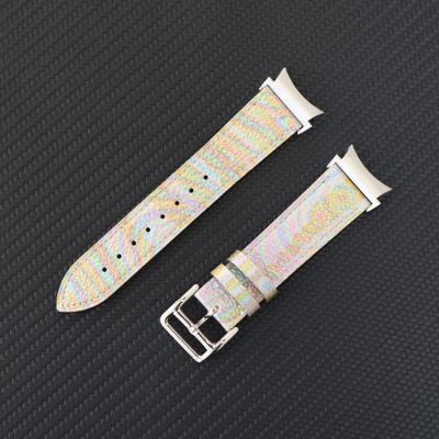 China Leather For Samsung Galaxy Watch 4 40mm 44mm Bands, Classic Galaxy Watch 4 46mm Band 42mm, Real Machine Testing Metal Replacement Strap for sale