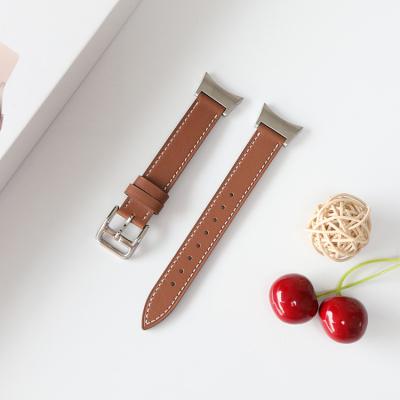 China 2022 New Design Mini Slim Genuine Leather Watch Strap For Samsung Smart Watch 4 44mm Band for sale