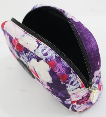 China Fashion Waterproof Neoprene Flowers Cosmetic Bag For Women Makeup Bags Travel Pouch Travel Accessories Gifts For Girls Size 3 for sale