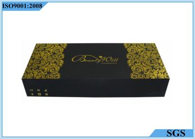 China Black Paper Hard Gift Boxes Double Side Edge Pattern Printing Custom Style for sale