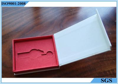 China Metal Key White Cardboard Jewelry Boxes Color Printing Interior Spongy Foam for sale