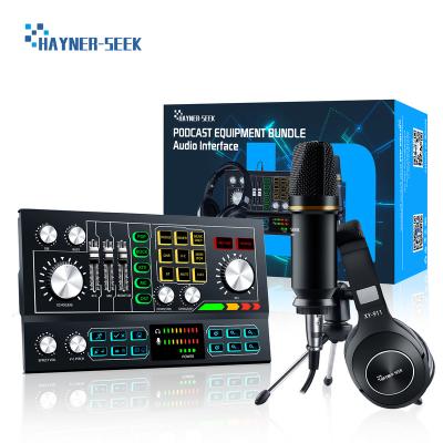 China Desktop Factory professional condenser microphone head-wearing ear-back sound card equipment recording studio mixing production for sale